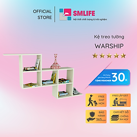 Kệ gỗ treo tường trang trí hiện đại SMLIFE Warship | Gỗ MDF dày 17mm chống ẩm | D147xR20xC82cm