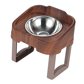 Pet Bowl Cat Food Bowl Detachable Bowl Food Feeding Dish Dog Cat Bowl with Wood Stand for Indoor Cats Small Medium Large Dogs