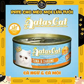Pate AATAS - Pate ATAS Cho Mèo Mọi Lứa Tuổi (Hộp 80g) - Pate cho Mèo - Cá Ngừ & Cá Mòi