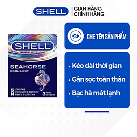 Bao cao su Shell Seahorse kéo dài thời gian - Hộp 3 cái | SHELL CHÍNH HÃNG