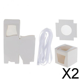 2x12/set Kraft Paper Cake Cupcake Box Bakery Wedding Party Favor Gifts White