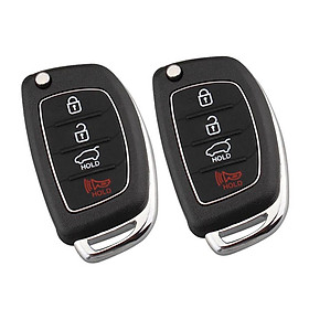 2pcs Durable Smart Key Fob Full Cover Case Remote Shell Protector for Hyundai i10 i20 i30 i35 i40 Genesis 5 Buttons Key Black,ABS + Metal