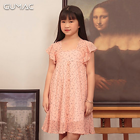 Đầm cho bé gái họa tiết dễ thương xinh xắn cổ U GUMAC DKA457 màu Hồng( dành cho bé gái từ 2 tuổi đến 9 tuổi)