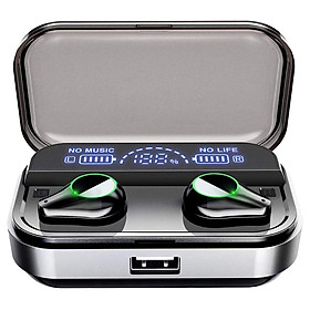 T10 TWS Bluetooth Headset Fingerprint Touch HD Stereo Noise Reduction Gaming Headset Wireless Bluetooth Earphone with 2600mAh Charging Case