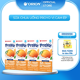 Lốc 4 hộp Sữa Chua Uống ORION ProYo vị Cam Ép 180ML