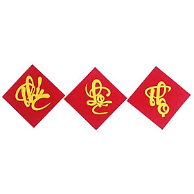Bộ 3 Chữ Thư Pháp Trang Trí Tết "Phúc Lộc Thọ" 10 cm - Vinacraft - Hình Thoi
