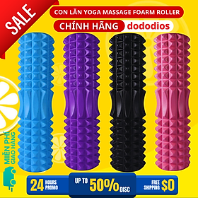 Hình ảnh Con lăn Yoga Massage Foarm Roller, ống trụ lăn xốp thể thao giãn cơ có gai roam rollet cao - Hàng chính hãng dododios