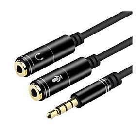 Dây chuyển đổi 3.5mm đực sang hai đầu 3.5mm cái (1 đầu hỗ trợ Mic, 1 đầu hỗ trợ tai nghe) - Hàng chính hãng PHỤ KIỆN ÂM THANH