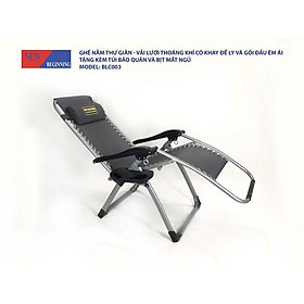 Ghế xếp thư giãn, ngả lưng không trọng lực có thể điều chỉnh tựa đầu tích hợp New Beginning - BLC003