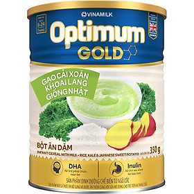 Bột Ăn Dặm Vinamilk Optimum Gold Gạo Cải Xoăn Khoai Lang Nhật Hộp Thiếc 350gr