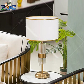 Mua Đèn Ngủ Để Bàn Thân Pha Lê Chao Vải POC MB2796 Đèn Bàn Trang Trí Phòng Ngủ Kiểu Dáng Hiện Đại Đế Hợp Kim Mạ Vàng Sang Trọng
