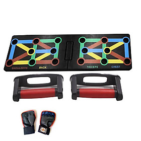 Bộ Tập Luyện Hít Đất Chống Đẩy Đa Năng 16 Lỗ Đại Nam Sport + Kèm Găng Tay Tập Gym