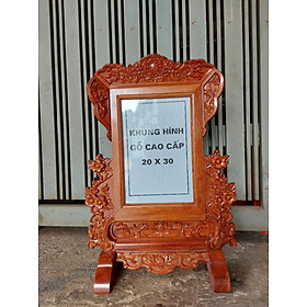 Mua Khung ảnh thờ khung hình thờ gỗ hương cao cấpchạm khắc hoa mai 20 x30 cm