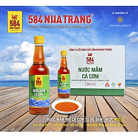 Thùng 20 chai Nước mắm Cá cơm 15 độ đạm- 584 Nha Trang, Chai 500ml
