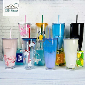 Mua Ly nhựa 2 lớp  750ml Lock&Lock có ống hút HAP507 HAP509 HAP522