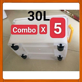 Mua COMBO 5 THÙNG NHỰA BÁNH XE 30L