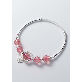 Vòng tay bạc đá thạch anh dâu mệnh hỏa, thổ - Ngọc Quý Gemstones