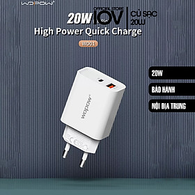 Mua Củ Sạc Nhanh 20W Wopow Wd01 Đầu Ra USB Type C Mạch Bảo Vệ Dòng Điện Thoại - IOV