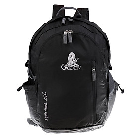 25L Waterproof Travel Hiking Foldable Zip Shoulder Backpack Daypack Rucksack - Portable & Durable