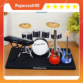 Mô hình giấy 3D Mô hình đồ chơi Nhạc cụ Rock band mini