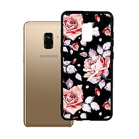 Ốp lưng viền TPU cho Samsung A8 2018 Plus - Rose 03