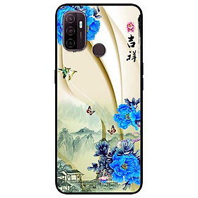 Ốp lưng dành cho Oppo A53 mẫu Hoa Xanh và Bướm
