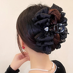 Kẹp tóc cỡ lớn trang trí nơ bự đính đá thời trang sang trọng