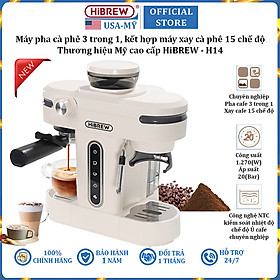 Mua Máy pha cà phê bán tự động kiêm xay cà phê 15 chế độ Espresso  Cappuccino  Latte thương hiệu Mỹ cao cấp HiBREW H14 - Hàng Nhập Khẩu