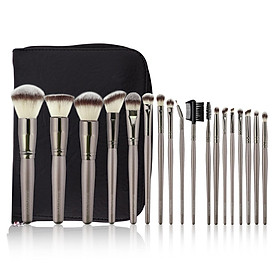 KRAUMETIK 18Pcs Makeup Brushes Set Face Foundation Powder Blush Eye Shadow Lip Eyeliner Make Up Brushes Tool