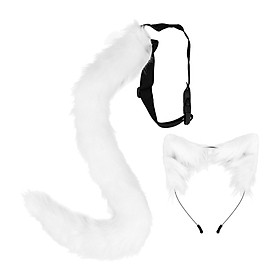 Faux  Ears and Tail Set Ear Headband Gift Animal Themed Parties Photo Props Animals Ears and Tail Cosplay Costume for Graduation Ceremony
