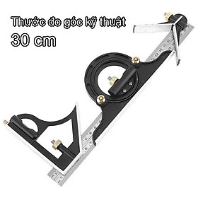 Thước đo góc đa năng thép hợp kim dài 30cm DIY - Thước đo góc kỹ thuật độ chính xác cao cho các bác thợ cơ khí, thợ mộc