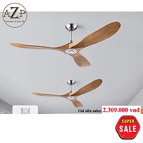 Mua Siêu Sales QUẠT TRẦN AZP- 3 CÁNH GỖ  CÔNG XUẤT 50W  CÓ REMOTE- Hàng Nhập Khẩu