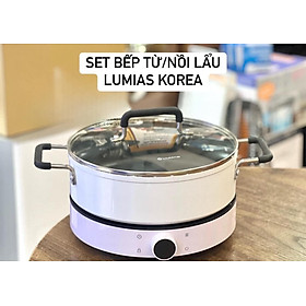Mua Set bếp từ đơn + nồi lẩu Lumias Korea (gồm 1 bếp+1 nồi) Made in Korea Lumena Hàng chính hãng
