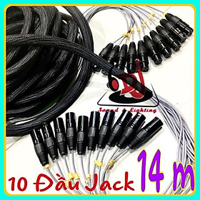 Mua dây cáp line 10 đường dài 14m dây tín hiệu âm thanh dây micro drum micro trống