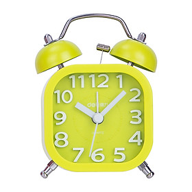 Mua Đồng hồ báo thức kim trôi để bàn vuông Deli 9035 Có đèn ngủ chuông đôi kêu siêu to màu sắc phong phú đẹp sang trọng