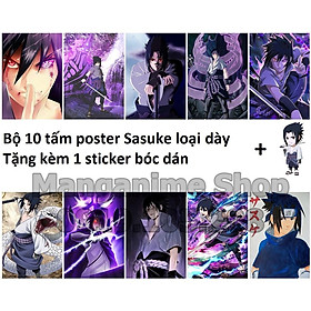 Bộ 10 tấm tranh poster áp phích Sasuke loại dày chọn size