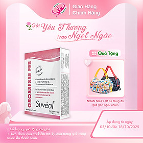 Suvéal Grossesse - Fer: Vitamin Tổng Hợp Cho Bà Bầu Cao Cấp Từ Pháp, Bổ Sung Đầy Đủ Vitamin Khoáng Chất, Ngăn Ngừa Dị Tật Thai Nhi, Tiền Sản Giật Và Tiểu Đường Thai Kỳ, Không Gây Táo Bón