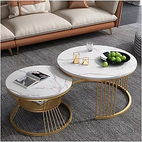 Mua Cặp bàn trà sofa tròn nón  mặt đá 3D