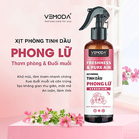 Xịt phòng tinh dầu Phong Lữ - Hỗ trợ xua đuổi muỗi và côn trùng. Giúp khử mùi, làm thơm không gian phòng ốc