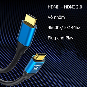 Mua Cáp HDMI 2.0 4K60hz/ 2k144hz chống nhiễu 2 đầu mạ gold  hỗ trợ màn hình gaming  đồ họa