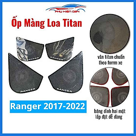 Bộ ốp màng loa vân Titan cho xe Ranger 2017-2018-2019-2020-2021-2022 chống xước trang trí nội thất ô tô