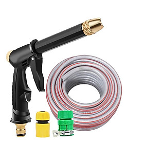 Mua Bộ dây và vòi xịt rửa xe tưới cây tăng áp vòi xịt rửa vòi tưới cây 810-2498 (dây xám- cút nối xanh)