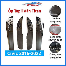Bộ ốp tapli Civic 2016-2017-2018-2019-2020-2021-2022 vân Titan chống xước va đập khi mở cửa và làm đẹp xe
