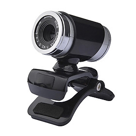 Web Cam có mic xoay 360 độ dành cho máy tính bàn/ laptop USB 2.0 0.3 Million Pixels HD-Màu đen