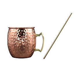 Moscow Mule Cocktail Mug/Cup Bar Vodka Cocktails Beer Cups with Straw Set