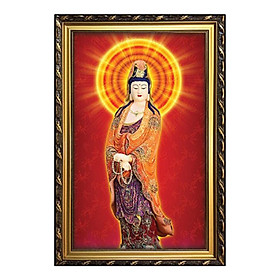 Tranh Phật Giáo - Tranh Thờ Phật Treo Tường Quan Âm Bồ Tát W615