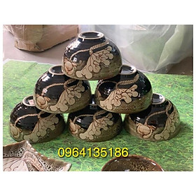 Mua Set 6 bát cơm gấm sen hoả biến gốm sứ Bát Tràng