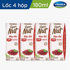 COMBO SỮA ĐẬU NÀNH VINAMILK SUPER NUT ĐẬU ĐỎ ÍT ĐƯỜNG 180ML