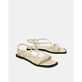 Giày Sandal Bệt Nữ 1cm Thời Trang JUNO Mũi Vuông Đính Khóa Dingle - Dangle SD01117