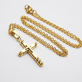 Unisex's Men Gold Silver Stainless Steel Cross Pendant Necklace Chain Jewelr
